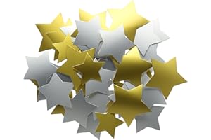 BE CREATIVE Creation Station Large Stars Card in Three Sizes, Pack of 50,Gold and Silver