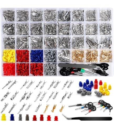 480 Stück 30 Arten elektrische Crimpklemmen, Crimpverbinder mit Isolierbuchsen, flache Ringgabelklemmen und Kits mit Sortimentskasten 480 Stück 30 Arten elektrische Crimpklemmen, Crimpverbinder mit Isolierbuchsen, flache Ringgabelklemmen und Kits mit Sortimentskasten