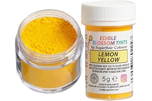SUGARFLAIR COLOURS Sugarflair Blossom Tint Dust Lemon Yellow, Giallo - Colorante Alimentare, Polveri Coloranti Commestibili per Torte, Pasta di Zucchero, Glassa, Cioccolato, Crema al Burro, Macarons - 5g