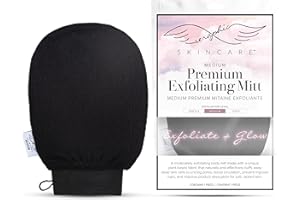 Seraphic Skincare Premium Exfoliating Mitt for Body, Medium – Viscose Fiber Korean Exfoliating Glove for Normal to Dry Skin – Body Exfoliator for Self-Tan Removal and Application