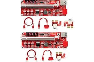 MZHOU PCI-E Riser 1x bis 16x Adapter Graphics Extender, Geeignet für Aleo 3.0 Bitcoin GPU Mining Power Riser Adapterkarte - V013-PRO mit 8 Festkondensatoren （2 Stück）