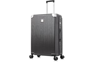 ATX LUGGAGE EST. 1991 ATX Luggage Large Suitcase Hard Shell on 4 Dual Spinner Wheels Super Lightweight ABS Hold Check in with Built-in TSA Lock (Gun Metal Grey, 110Liter)