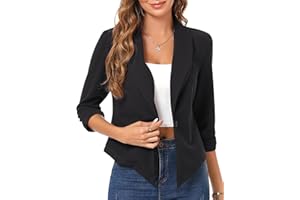 Clearlove Blazer Damen Elegant 3/4 Ärmel Einfarbig Slim Fit Anzüge Business Büro Blazerjacke Casual Jacke Mantel
