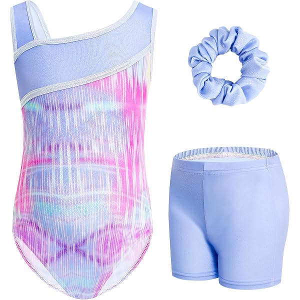 Pack De 3 Justaucorps De Ballet Pour Filles - Manches Courtes Avec Jupe Brillante Amovible | Taille 3-11 Ans, Coton élasthanne