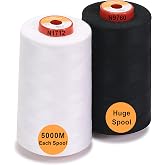 New brothread - 28 Options - 2 Large Spools of 5000M All Purpose Polyester Sewing Thread 40S/2 (Tex27) for Sewing, Quilting,