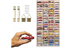ART TWIST HOME Hot Wheels Storage | Wooden Display Shelves with 80 Compartments | Wall Display Cabinet 40cm x 78cm x 4cm for Collectables Model Car or Mini Figure (Shelf without Motif)