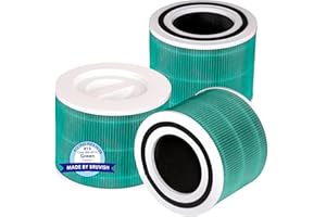 BRUVISH (3 pezzi) Core 300S Filtro di ricambio per purificatore d'aria LEVOIT Core 300 e Core 300S, filtro H13 True Hepa, filtro HEPA 3 in 1 da Filtro verde Core300/300S, Rispetto al Core 300-RF-TX