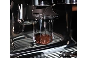 CAPFEI Gobelet doseur de café transparent de 54 mm compatible avec les filtres portatifs Breville de 54 mm - Avec tab d'activation du broyeur - Clear to Visualize The Coffee Grind Quality