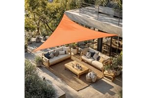 Green Bay Sun Shade Sail Outdoor Garden Patio Party Sunscreen Awning Canopy 98% UV Block Triangle Orange With Free Rope(3x3x3m)