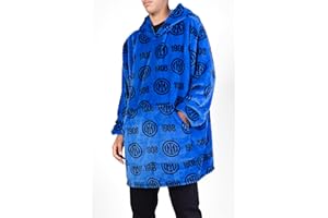 hermet Inter, Plaid con Maniche, Coperta Con Maniche e Cappuccio, Felpa da Casa con Cappuccio, Poncho Homewear, 100% Poliestere, Morbido e Caldo, Soft Touch, Taglia Unica, Prodotto Originale