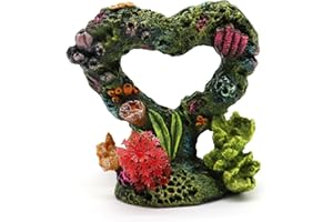 Amtra Deko Cuore Affondato - Decorazioni acquario acqua dolce e marina in resina, Per acquari e Vasche di pesci, Atossico, 12x6,5x12,5 cm