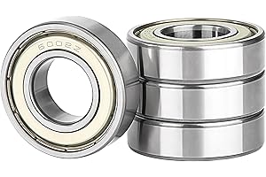 JESUSTREE 4 Pièces 6002ZZ Roulements à Billes 15x32x9mm Gorge Profonde Roulement à Bille en Acier Carbone, 6002Z Scellés Bearing, Convient pour Planches à roulettes, Trottinettes, Patins