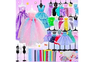 GOLMUD 1000+ Fashion Designer Kit for Girls, Sewing Kit with 4 Mannequins, DIY Art & Craft Activity for Kids, Girl Toys for Age 3 4 5 6 7 8 9 10 11 12+ Year Old Gifts
