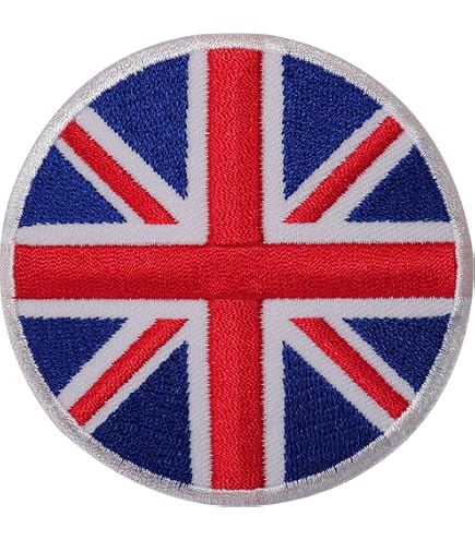Cypress Collectibles - United Kingdom Black Flag Patch - Premium Embroidered Appliqué - UK Iron On Patches - Dimensions: 3.5 x 1.75