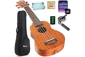 Kmise Ukulele Ukelele Kit for Beginner (21‘’ Soprano, Left-handed)