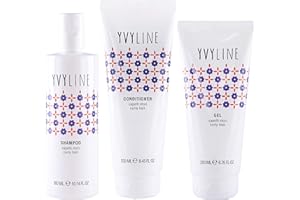 YVYLINE Haarpflege-Set für lockiges Haar, Shampoo für lockiges Haar + Conditioner und Gel-Locken, 3-teiliges Set, Curly Girl Yvyline System, Schrittwäsche, Konditionierung und Definition