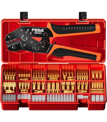 Yangoutool Ratcheting Crimping Tool Kit With 300Pcs Spade Connectors - For AWG 26-16 (0.5-1.5mm²) Wires