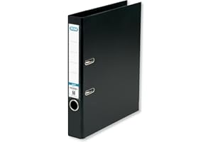 Elba A4 Lever Arch File Slim, 400 sheet capacity, 50mm spine, Strongline Plastic on Board, Single, Black