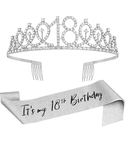 Set Corona E Fascia Per Compleanno - Corona Con Strass E Fascia 'Birthday Girl', Argento, Per Feste E Decorazioni - Foto 8