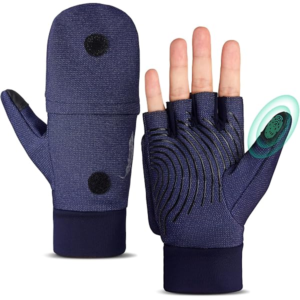 Heat Holders – Guanti Donna Convertitori Senza Dita – 2.3 Tog – Blu Scuro – Taglia Unica
