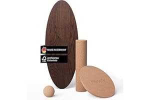 ‎FAVVITY Balance Board aus Eichenholz [Handgefertigt in Deutschland] FSC-zertifizierter Gleichgewichtstrainer mit Trainings-App | Waveboard Surf Balance Board Erwachsene & Kinder | Balanceboards - FAVVITY®