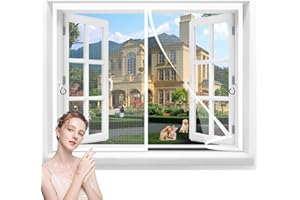 LDQBF Fenêtre Moustiquaire Rideau Moustiquaire,140x140cm Porte Sans Perçage Moustiquaire de Porte,Rideau Anti-Moustique Porte pour Chambre,Couloirs,Porte Patio Blanc