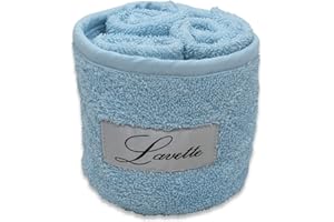 CA' D'ORO Cestino Lavette 100% Cotone 350 gr/mq - Dobby (3 Lavette, Cielo)