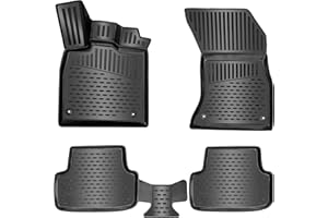 ELMASLINE Juego de alfombrillas de goma 3D para Mercedes Clase C W205/S205 2014-2021 | Alfombrillas con borde extra alto | Accesorios