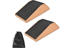 DEARBAG Blocco a Cuneo per Squat 2 Pezzi Blocco a Cuneo per Squat in Sughero Antiscivolo Professionale Rampa per Squat Balance Board per Postura di Allenamento in Posizione Eretta e Squat più Profondi