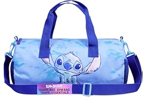 Disney Stitch Sac de Sport Enfant Fille Garçon 39,5 × 19,5 cm, Sac de Voyage avec Bandoulière Réglable, Sport, École, Idée Cadeau Enfant (Bleu Stitch)