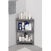 Mithra Life 3 Katlı &Uuml;&ccedil;gen Plastik Gri Banyo Mutfak Rafı MIT1061