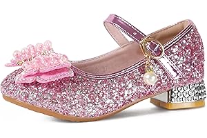 QUNUNOIRE Prinzessin Glitzer Schuhe Mädchen Stöckelschuhe Pailletten Cosplay Schuhe für Partys Hochzeiten Sandalen Elegante Kinder