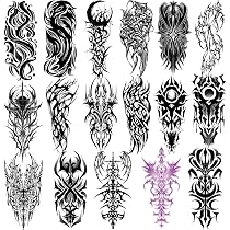 30 Fogli Di Tatuaggi Temporanei Neri Minimal - Set Impermeabile Effetto Reale, Idea Regalo Creativa Per Adulti E Bambini