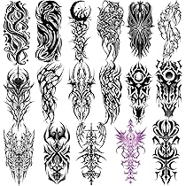 30 Fogli Di Tatuaggi Temporanei Neri Minimal - Set Impermeabile Effetto Reale, Idea Regalo Creativa Per Adulti E Bambini