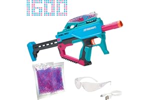 Nerf Pro Gelfire X MrBeast Blaster, 1600 Gelfire Rounds, 300 Round Hopper, Batterie Rechargeable, Lunettes