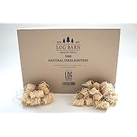 500 natürliche Öko-Feueranzünder - 500 Holzwolle-Flammenstarter, Feuerstarter pro Karton. Ideal zum Anzünden von Kaminen…