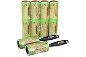 Schramm® 10 Stück Fusselrollen 2 Abroller inkl. 10 Rollen a 60 Blatt Fusselroller schwarzer Kunstoff Fussel Dreck Schmutz Staub Rolle Rollen Bürste Bürsten 10er Pack