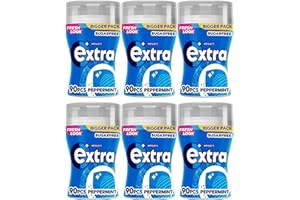 FD FAIRDEAL CASH & CARRY Extra Chewing gum, Peppermint Flavor chewing gum Sugar free, Chewing gum Bottle 90 pieces X 6 Bottle