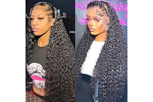 13x4 Water Wave Human Hair Wigs for Black Women 24 inch MSGEM Braziian Wet and Wavy Human Hair HD Transparent Lace Front Wigs Pre Plucked with Baby Hair 150 Density Natural Color