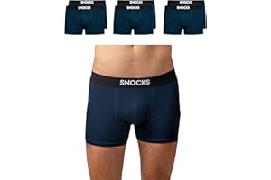 Snocks Boxershorts Herren Bio Baumwolle (6er Pack) Unterhosen Herren ohne einschneidenden Gummibund (Gr. S - 4XL)