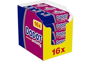 Dodot Toallitas Activity para Bebé, 864 Toallitas, 16 Paquetes (16x54), Recuperan el pH Natural de la Piel