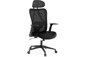 SENSE7 Fotel Biurowy Gamingowy Ergonomiczny Krzesło Obrotowe Biurowe Regulowany dla Home Office Graczy do 150kg Oddychająca Tkanina Regulowany Zagłówek z Podparciem Podłokietnikami 2D – Noxo Czarny