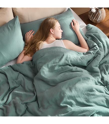TOCOMOA Musselin Beddengoed, 135 x 200 cm, katoen, 3-delig, wit, linnenlook, met 1 kussensloop van 80 x 80 cm en kussenslopen van 40 x 80 cm, Oeko-Tex dekbedovertrek met ritssluiting