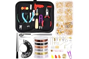 Swpeet Kit di forniture per la creazione di gioielli da 949 pezzi con strumenti per la creazione di gioielli, 3 tipi di pinze per gioielli, 6 fili colorati per gioielli e 20 stili di risultati di
