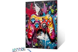 Tucocoo Kit de pintura al óleo digital para adultos, kit de pintura al óleo digital sobre lienzo con pinceles y pigmento acrílico, arte pop de Banksy Graffiti para decoración del hogar, regalos, 16 x