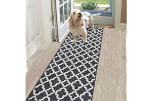 SHACOS Tappeto Passatoia per Corridoio Antiscivolo Nero 60x180cm Tappeti Runner Ingresso Tappeto Cucina Antiscivolo Assorbente Lavabile Tappeto Corridoio Moderno per Ingresso, Cucina, Lavanderia