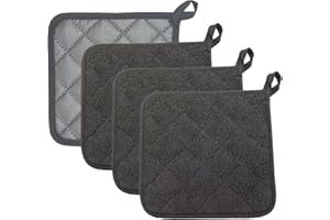 STHRUCRACK 4 Pack Pot Holders for Kitchen, Heat Resistant Potholders Sets, Oven Hot Pads for Kitchen Cooking Baking - Heat Resistant, Thick & Safe, Protection of Hands from Hot Utensils