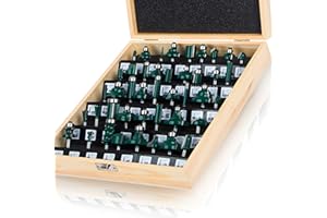 MAYLNE-TECH MAYLINE 1/4 Inch Shank Groove Tongue Cutter Router Bit Set 43 PC, Raised Panel Cabinet Door Cutter Panel Round Over Tool, Door Ogee Wood CNC Milling Tool for Woodworking(Silver)