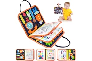 KIMIMARA Busy Board Jouet Montessori - Planche Montessori Jouet pour Enfant Garcon Fille BéBé 1 2 3 4 Ans - Tableau d'Activités Apprendre Compétences de Vie Jouet Éducatifs (Bleu)