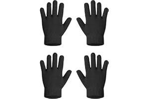 MELLIEX 2 Paires Gants Magiques pour Enfants, Gants en Tricot Extensibles Doigts Complets Hiver Thermique Gants pour Fille Garçons